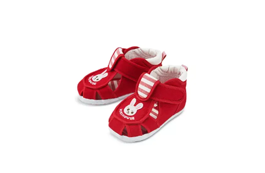 Girls’ Bunny Cotton Sandals – Walker, Toddler Miki House